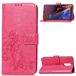 Custodia portafoglio in pelle con fiori per OnePlus 6T