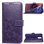 Custodia portafoglio in pelle con fiori per OnePlus 6T