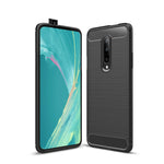 Custodia in TPU antiurto in fibra di carbonio con trama spazzolata per OnePlus 7, For OnePlus 7