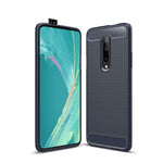 Custodia in TPU antiurto in fibra di carbonio con trama spazzolata per OnePlus 7, For OnePlus 7