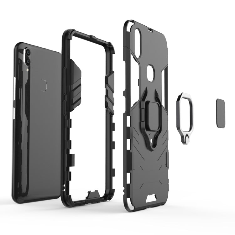 Custodia protettiva antiurto in PC + TPU per Vivo V9, con supporto ad anello magnetico, For Vivo V9