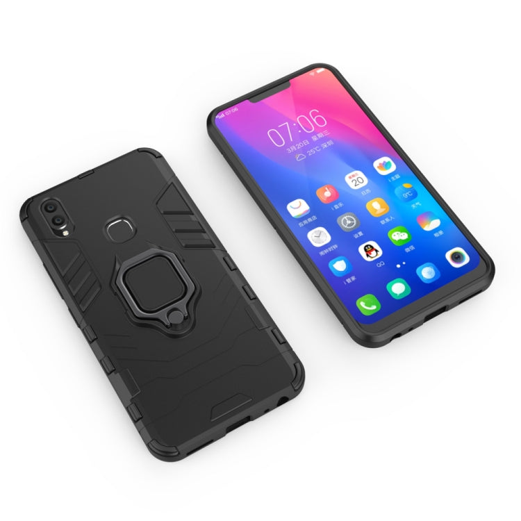 Custodia protettiva antiurto in PC + TPU per Vivo V9, con supporto ad anello magnetico, For Vivo V9