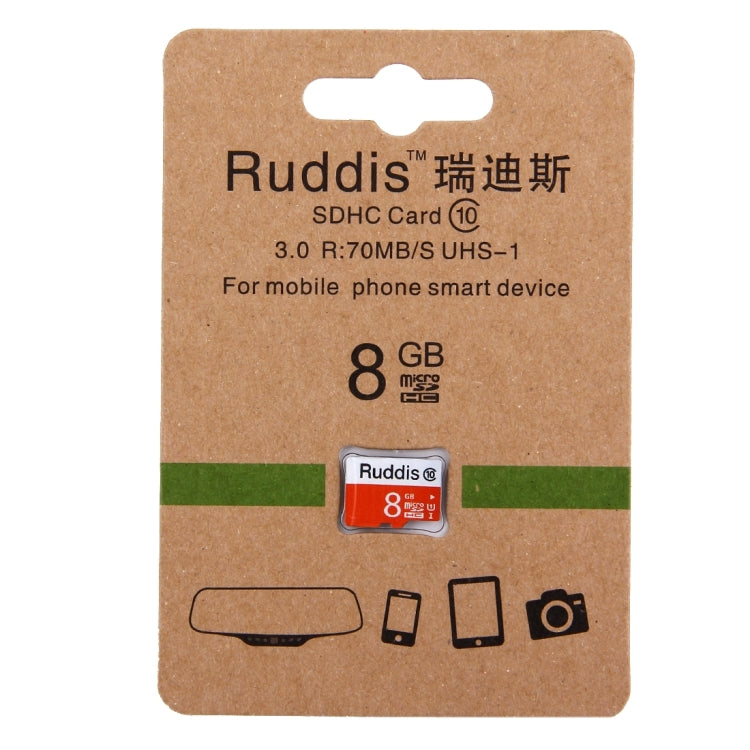 Scheda di memoria Ruddis da 8 GB ad alta velocità classe 10 TF/Micro SDXC UHS-1(U1), 8GB