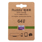 Scheda di memoria Ruddis da 64 GB ad alta velocità classe 10 TF/Micro SDXC UHS-1(U1), 64GB