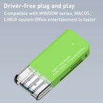 Lettore di schede multifunzione USB 3.1 V30 / V60 / V90 Supporto scheda SD / TF, Green, Tarnish