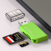 Lettore di schede multifunzione USB 3.1 V30 / V60 / V90 Supporto scheda SD / TF, Green, Tarnish