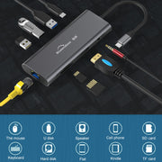 Dock di espansione HUB multifunzione Type-C / USB-C 9 in 1 Blueendless, 9 In 1