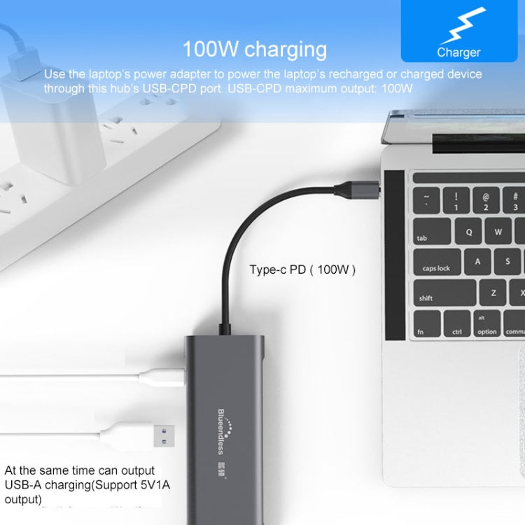Dock di espansione HUB multifunzione Type-C / USB-C 9 in 1 Blueendless, 9 In 1