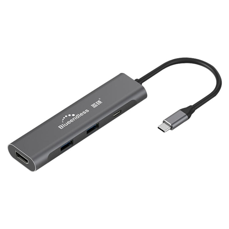 Blueendless 4 in 1 multifunzione tipo C / da USB-C a HDMI + PD + dock di espansione doppio HUB USB 3.0, 4 In 1 HDMI + PD + Dual USB 3.0