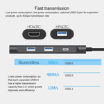 Blueendless 4 in 1 multifunzione tipo C / da USB-C a HDMI + PD + dock di espansione doppio HUB USB 3.0, 4 In 1 HDMI + PD + Dual USB 3.0
