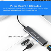 Blueendless 4 in 1 multifunzione tipo C / da USB-C a HDMI + PD + dock di espansione doppio HUB USB 3.0, 4 In 1 HDMI + PD + Dual USB 3.0
