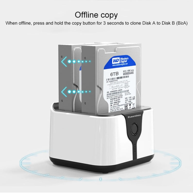 Dock per disco rigido SATA USB 3.0 a 2 alloggiamenti Blueendless da 2,5/3,5 pollici