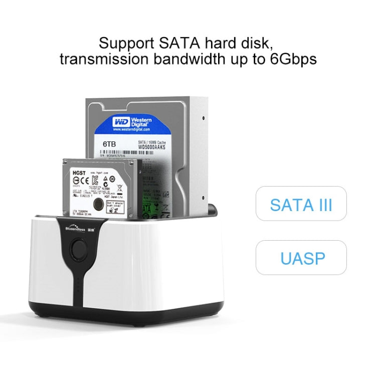 Dock per disco rigido SATA USB 3.0 a 2 alloggiamenti Blueendless da 2,5/3,5 pollici