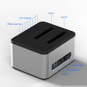 Dock per disco rigido per copia offline Blueendless da 2,5/3,5 pollici SATA USB 3.0 a 2 alloggiamenti