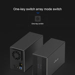 Custodia esterna per HDD con array combinato RAID da 3,5 pollici con interfaccia USB-B Blueendless a 2 alloggiamenti, USB-B