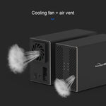 Custodia esterna per HDD con array combinato RAID da 3,5 pollici con interfaccia USB-B Blueendless a 2 alloggiamenti, USB-B