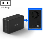 Custodia esterna per HDD con array combinato RAID da 3,5 pollici con interfaccia USB-B Blueendless a 2 alloggiamenti, USB-B