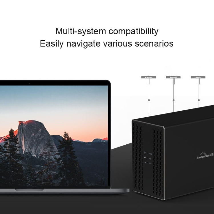 Custodia esterna per HDD con array di combinazione RAID RAID da 3,5 pollici a 2 alloggiamenti Blueendless Type-C / USB-C, Type-C
