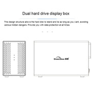 Custodia esterna per HDD con array di combinazione RAID RAID da 3,5 pollici a 2 alloggiamenti Blueendless Type-C / USB-C, Type-C