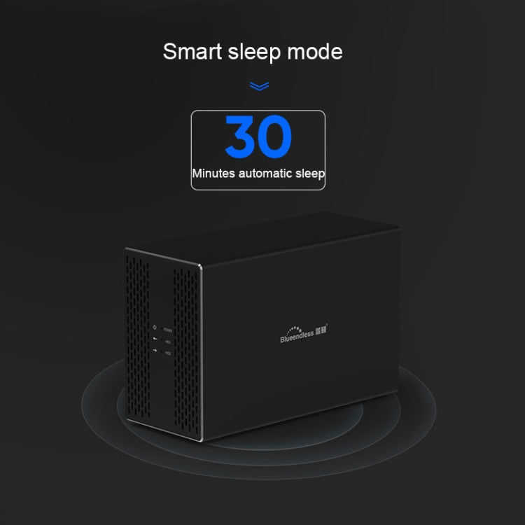 Custodia esterna per HDD con array di combinazione RAID RAID da 3,5 pollici a 2 alloggiamenti Blueendless Type-C / USB-C, Type-C