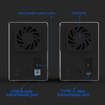 Custodia esterna per HDD con array di combinazione RAID RAID da 3,5 pollici a 2 alloggiamenti Blueendless Type-C / USB-C, Type-C