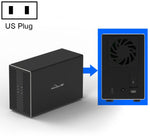 Custodia esterna per HDD con array di combinazione RAID RAID da 3,5 pollici a 2 alloggiamenti Blueendless Type-C / USB-C, Type-C