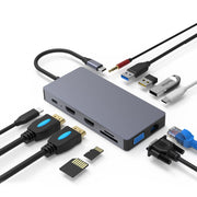 Dock di espansione HUB multifunzione Type-C / USB-C 12 in 1 Blueendless, 12 In 1
