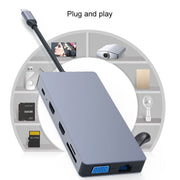 Dock di espansione HUB multifunzione Type-C / USB-C 12 in 1 Blueendless, 12 In 1