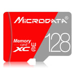 Scheda di memoria MICRODATA TF (Micro SD) rossa e grigia da 128 GB Classe 10, 128GB