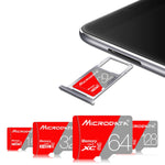 Scheda di memoria MICRODATA TF (Micro SD) rossa e grigia da 128 GB Classe 10, 128GB