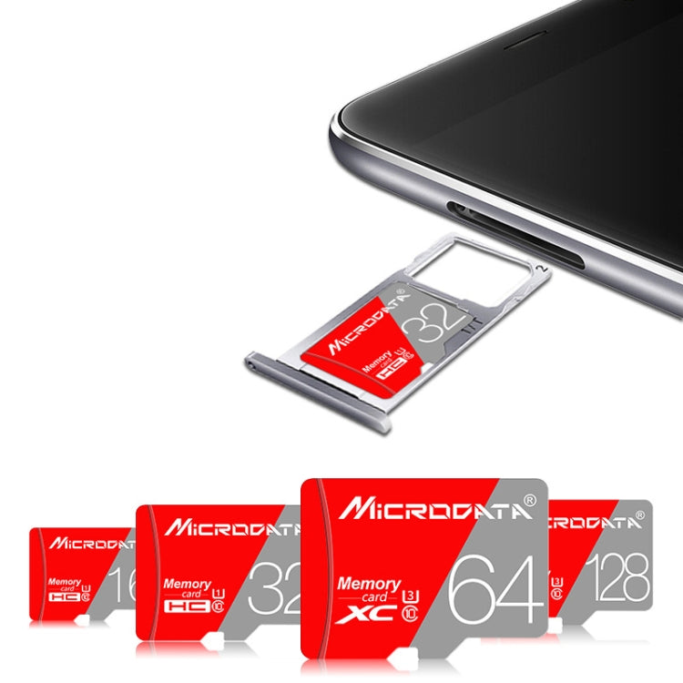 Scheda di memoria MICRODATA TF (Micro SD) rossa e grigia da 128 GB Classe 10, 128GB