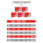 Scheda di memoria MICRODATA TF (Micro SD) rossa e grigia da 128 GB Classe 10, 128GB