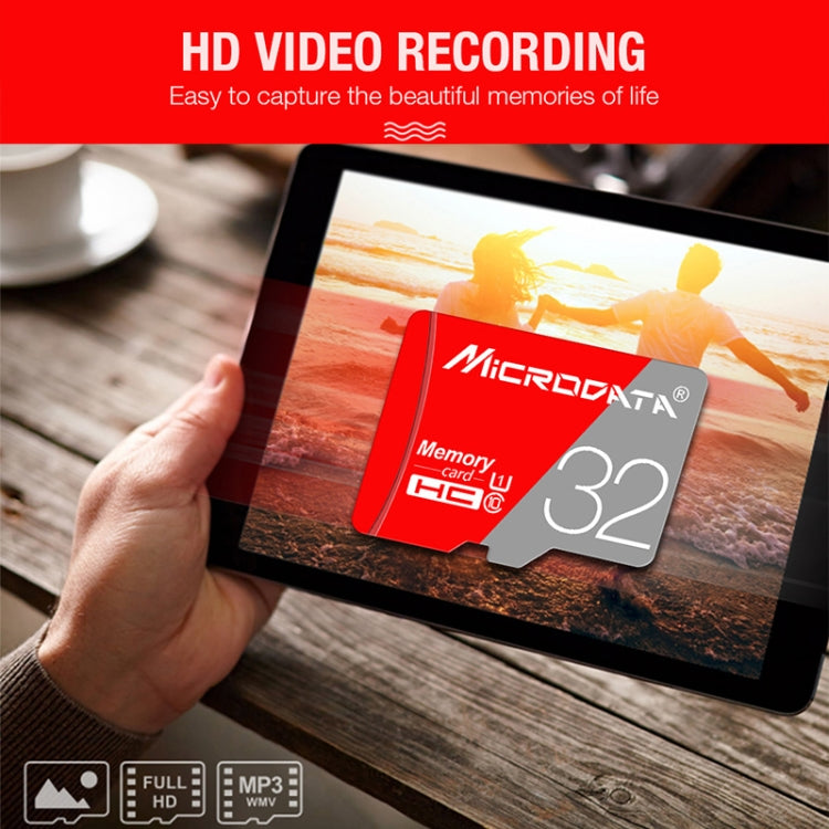 Scheda di memoria MICRODATA TF (Micro SD) rossa e grigia da 128 GB Classe 10, 128GB