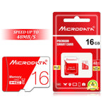 Scheda di memoria TF (Micro SD) rossa e bianca U1 ad alta velocità da 16 GB MICRODATA, 16GB