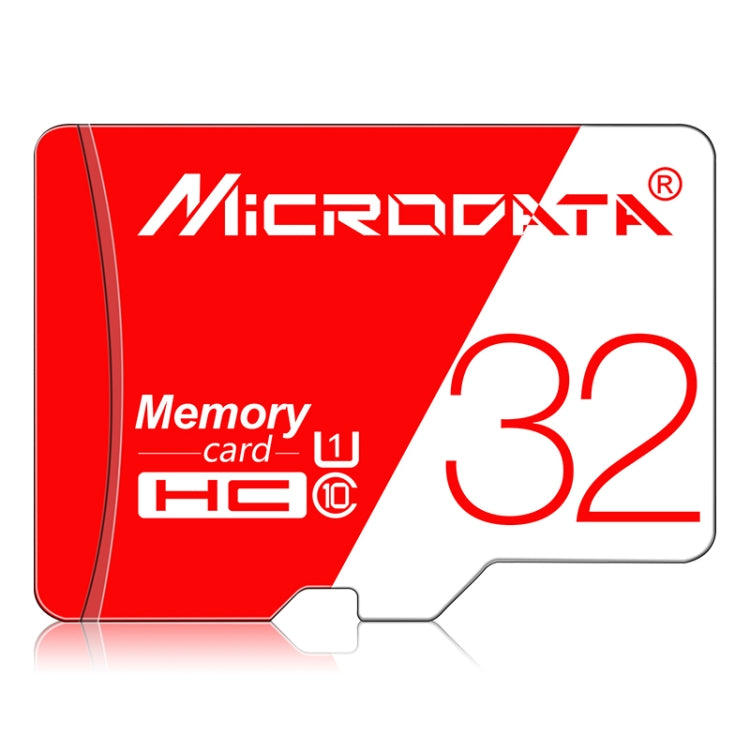 Scheda di memoria TF (Micro SD) rossa e bianca U1 ad alta velocità MICRODATA da 32 GB, 32GB
