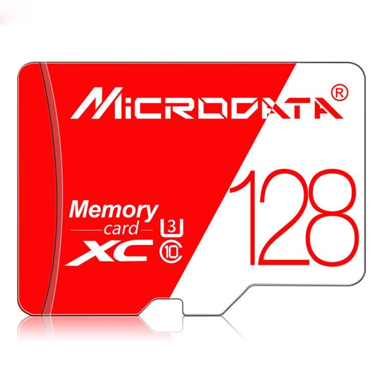 Scheda di memoria MicroDATA TF (Micro SD) U3 rossa e bianca da 128 GB ad alta velocità, 128GB