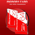 Scheda di memoria MicroDATA TF (Micro SD) U3 rossa e bianca da 128 GB ad alta velocità, 128GB