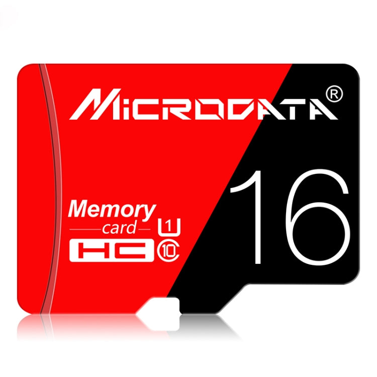 Scheda di memoria MICRODATA 16GB U1 rossa e nera TF (Micro SD) ad alta velocità, 16GB
