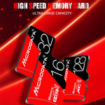 Scheda di memoria MICRODATA 128GB U3 rossa e nera TF (Micro SD) ad alta velocità, 128GB