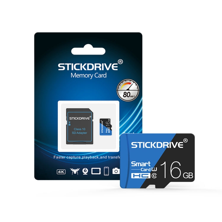 Scheda di memoria STICKDRIVE da 16 GB U1 blu e nera TF (Micro SD) ad alta velocità, 16GB