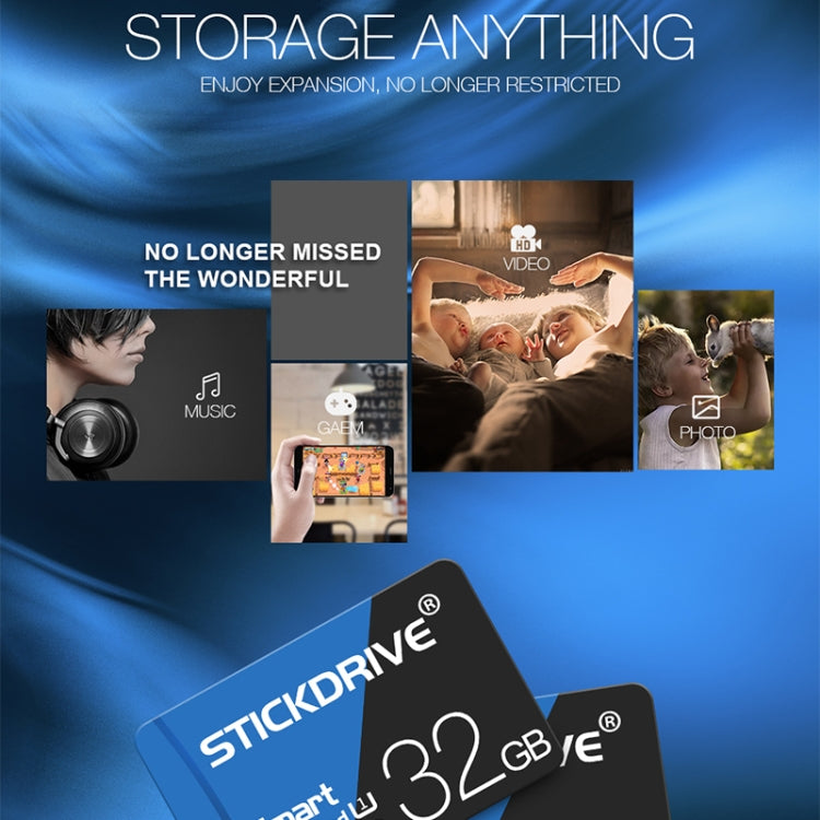 Scheda di memoria STICKDRIVE da 64 GB U3 blu e nera TF (Micro SD) ad alta velocità, 64GB