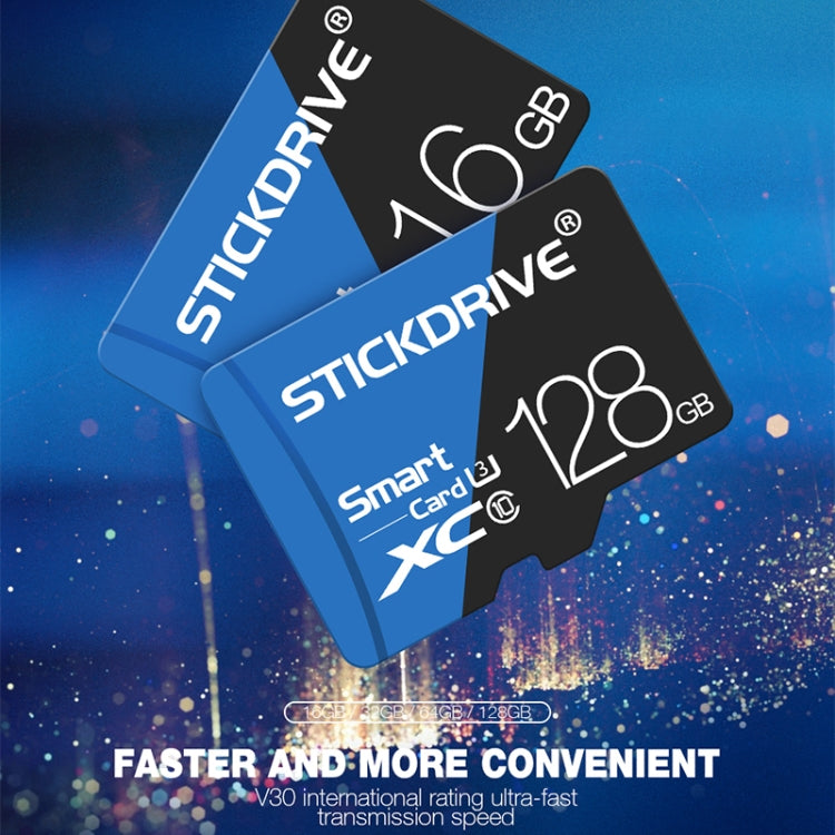 Scheda di memoria STICKDRIVE da 64 GB U3 blu e nera TF (Micro SD) ad alta velocità, 64GB