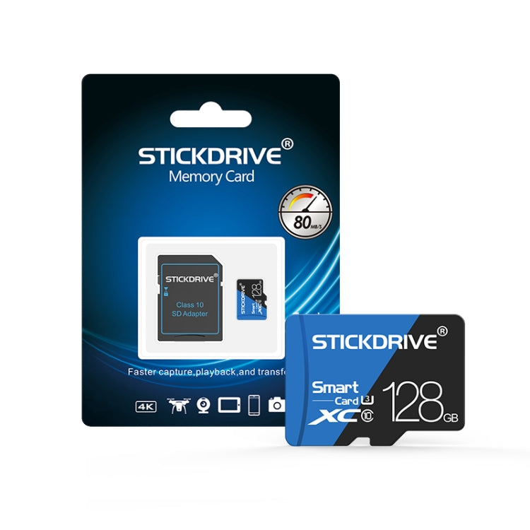 Scheda di memoria STICKDRIVE da 128 GB U3 blu e nera TF (Micro SD) ad alta velocità, 128GB