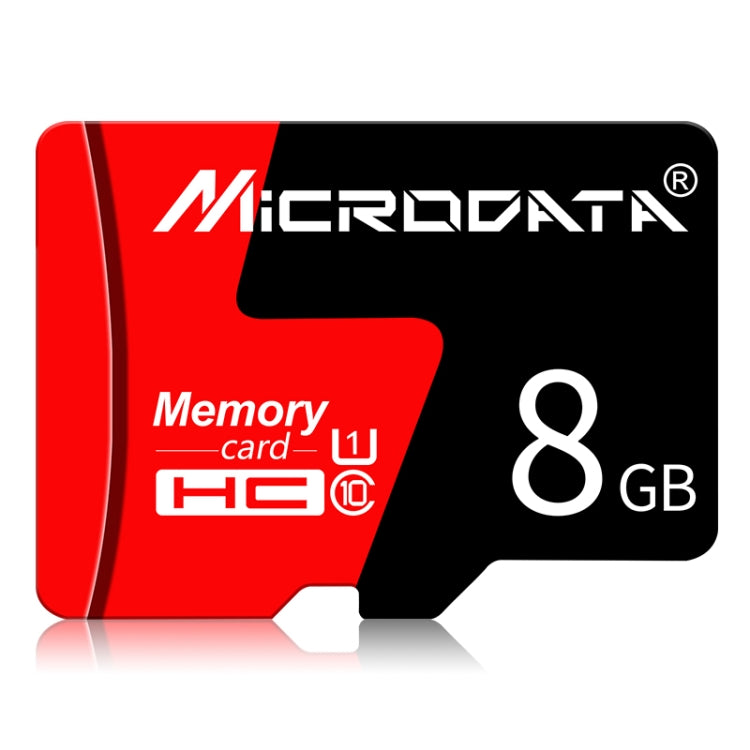 Scheda di memoria MICRODATA 8 GB U1 rossa e nera TF (Micro SD)., 8GB