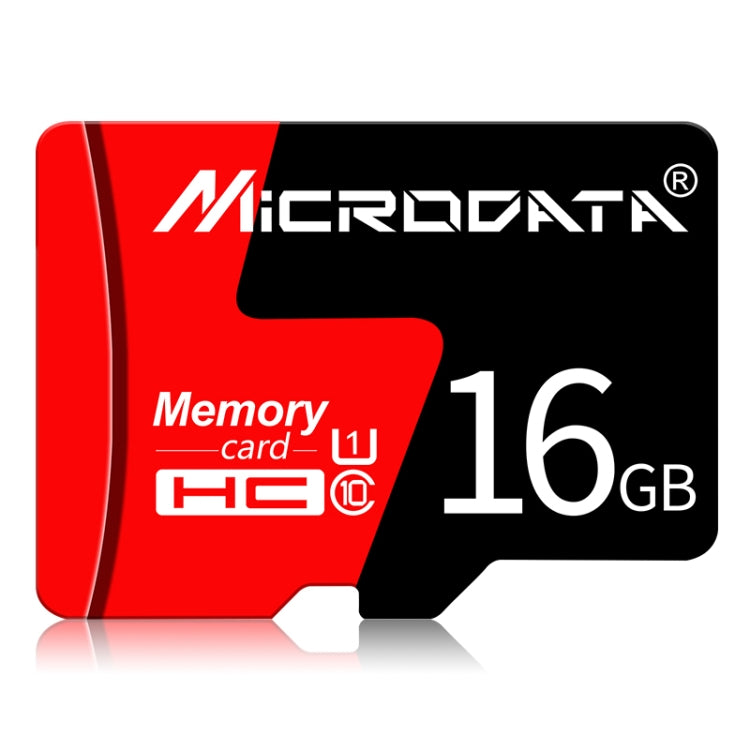 Scheda di memoria MICRODATA 16GB U1 rossa e nera TF (Micro SD)., 16GB