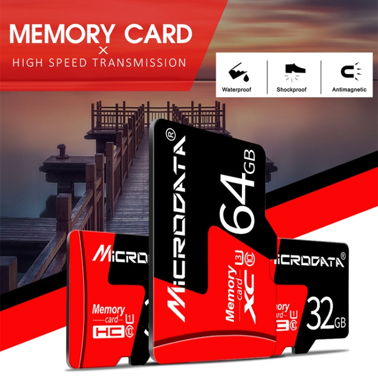 Scheda di memoria MICRODATA 32 GB U1 rossa e nera TF (Micro SD)., 32GB