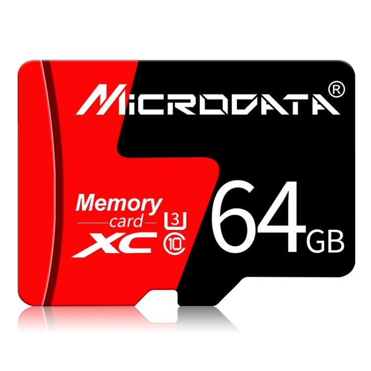 Scheda di memoria MICRODATA U3 rossa e nera da 64 GB TF (Micro SD)., 64GB