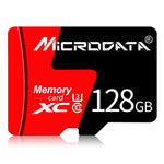 Scheda di memoria MICRODATA 128 GB U3 rossa e nera TF (Micro SD)., 128GB