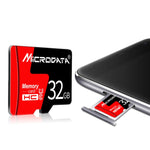 Scheda di memoria MICRODATA 128 GB U3 rossa e nera TF (Micro SD)., 128GB