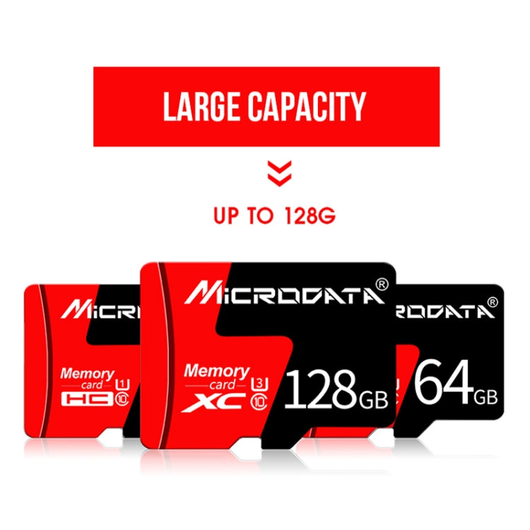 Scheda di memoria MICRODATA 128 GB U3 rossa e nera TF (Micro SD)., 128GB